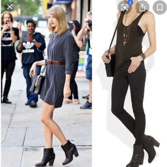 Rag & Bone Classic Newbury Heeled Ankle Boot Asphalt Black Suede Bootie Size 40 - Picture 1 of 11